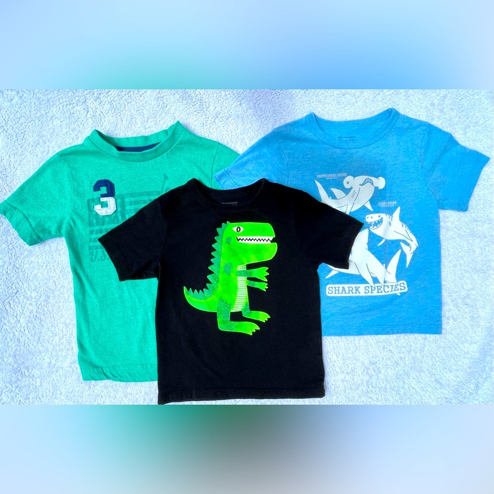 Boys T-shirt 3 pack | Blue Black Green Size 2t